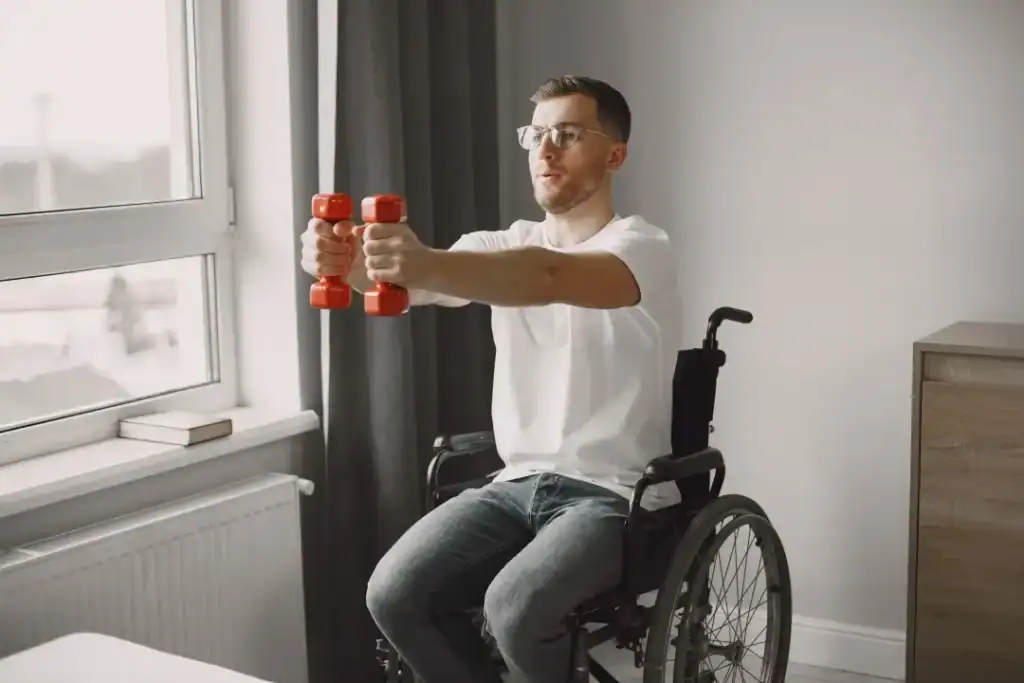 Empowering Weight Loss: A Comprehensive Guide for Individuals with Disabilities 1 Image of man doing exercise in his wheelchair to aid weight loss Canvey Island