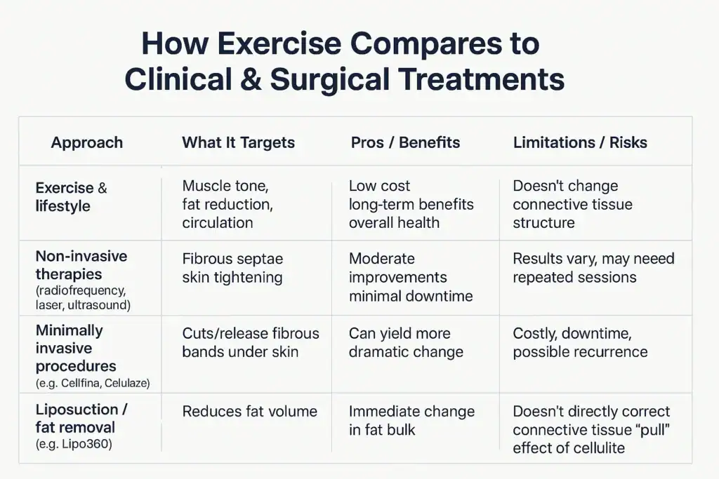 Sculpting Your Bum: Can Toning Exercises Really Reduce Cellulite? 2 How exercise compares to treatments from Lipo 360 Canvey Island