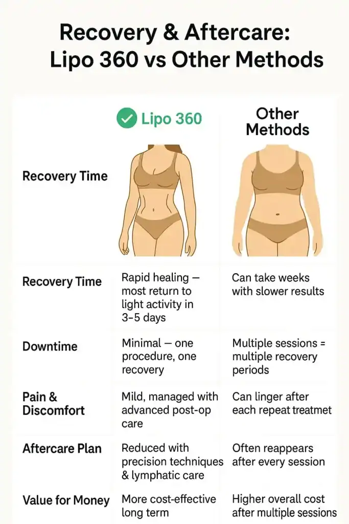 Recovery and Aftercare for Fat-Dissolving Surgery 2 Table to show fat dissolving injection aftercare Canvey Island