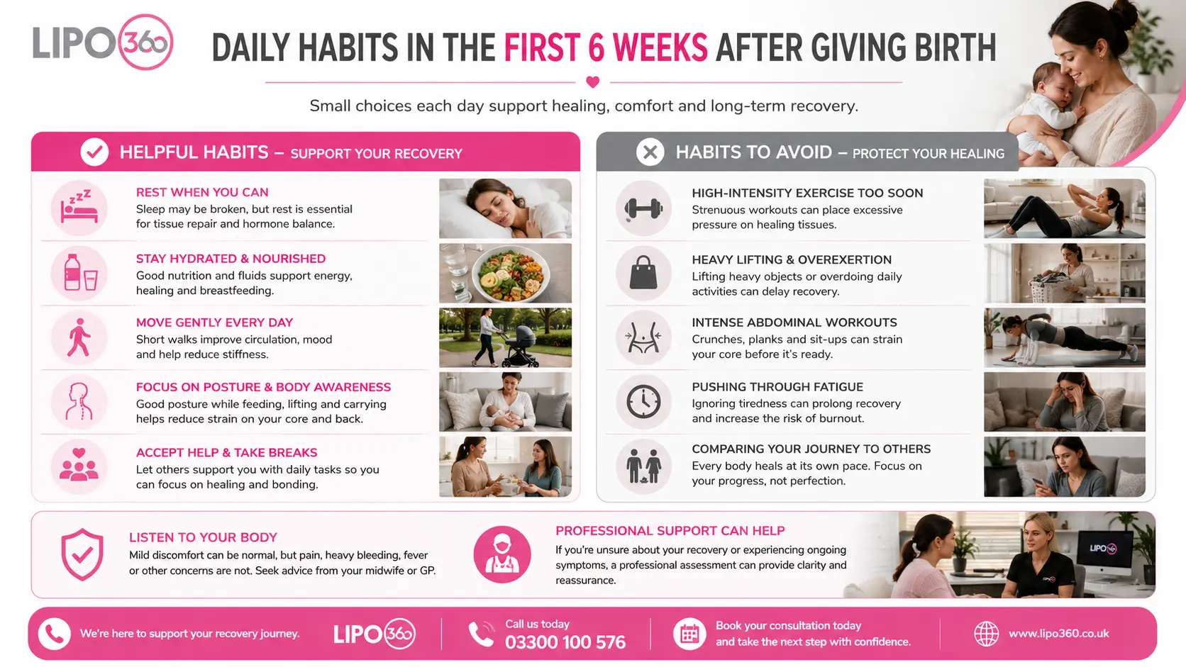 What to Do (and Avoid) in the First 6 Weeks After Giving Birth To Avoid Diastasis Recti 3 First 6 Weeks After Giving Birth To Avoid Diastasis Recti Canvey Island : Daily Habits in the First 6 Weeks After Giving Birth